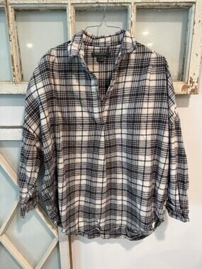 French Connection size large flannel pullover shirt top